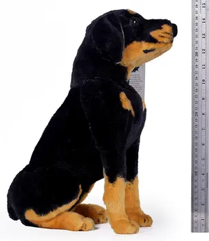 Rodolf Rottweileren | 15 Tommer Dog tøjdyr Plush Puppy| Naturtro Hund Legetøj Hjem Dekoration